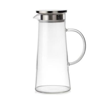 Imagem de Jarra De Vidro E Alça 1500 ML Com Tampa Hermética Em Inox Para Suco E 