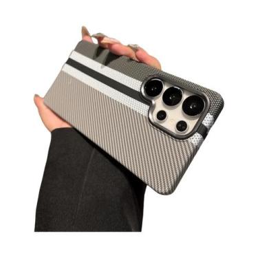 Imagem de Capa Magnética Magsafe De Plástico Com Textura De Fibra De Carbono E A