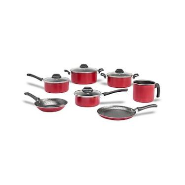Imagem de Jogo de Panelas 7 Peças Brinox Anis Antiaderente Pro-Flon Borgonha