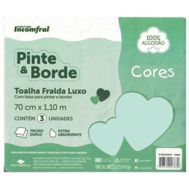 Imagem de Toalha Fralda Luxo Com 03 Unidades Pinte E Borde Baby Incomfral COR:VE