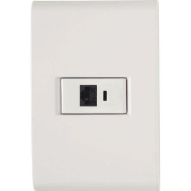Imagem de Conjunto Liz Branco 4x2 com 1 Tomada Para Telefone Rj11 57170019 Tramontina Cj.tomada P-telefone