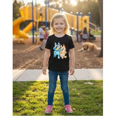 Imagem de Camiseta Infantil da Bluey e Bingo Minina Menino Unissix Tamanho 04 Ao