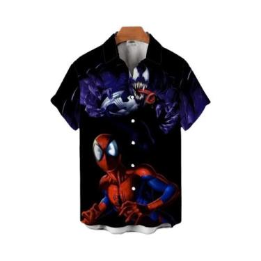 Imagem de Camisas Havaianas Do Homem-Aranha Para Homens E Mulheres, Roupas Casua