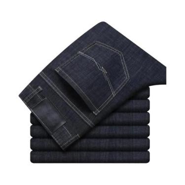 Imagem de Calças Jeans Masculinas De Algodão Elástico Para O Verão, Confortáveis