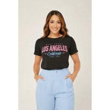 Imagem de T-shirt D Bell Outlet Fashion Los Aneles Preto-Feminino