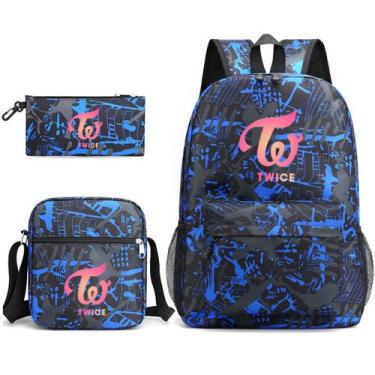 Imagem de Conjunto de mochilas Twices Anime School, 3 peças com bolsa de ombro -