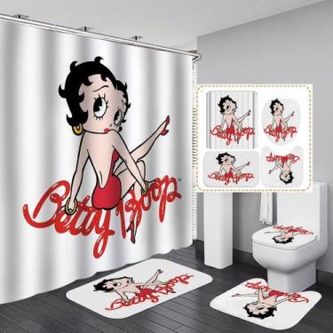 Imagem de Conjunto de cortinas de chuveiro Bettys Boops Anime Waterproof 4 unida