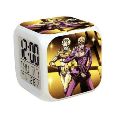 Imagem de Despertador JoJos Bizarres Adventures 7 cores LED com termômetro - yiw