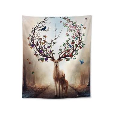 Imagem de Tapeçaria, veado, parede, microtecido, 148x130cm, decoração de quarto 