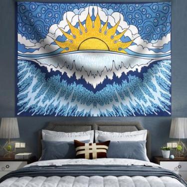 Imagem de Tapeçaria: Sol, Lua e Estrelas, parede, 150x130cm, microtecido - yiwei