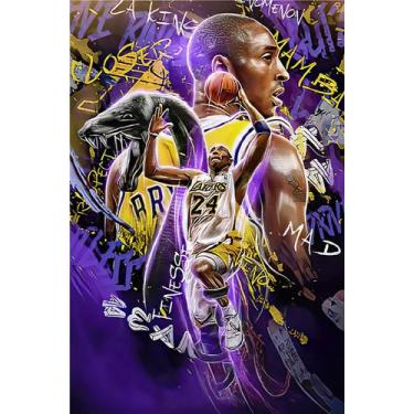 Imagem de Impressão de pôsteres de pintura de parede em tela Kobe Bryant Anime -