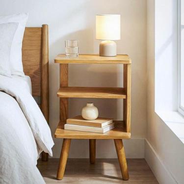 Imagem de Mesa Cabeceira E Em Madeira Tripé Retrô Pé Palito - Beto Moveis, ESQUE