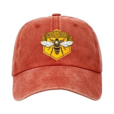 Imagem de Boné de beisebol com estampa de abelha com design simples para homens 