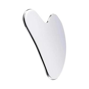 Imagem de Placa De Gua Sha Em Aço Inoxidável Em Forma De Coração, Ferramenta De 
