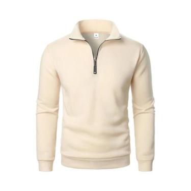 Imagem de Moletom Masculino Oversized Com Capuz E Meio Zíper, Gola Alta, Tendênc