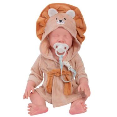 Imagem de Bebê Reborn Leãozinho Realista com Bolsa Mamadeira + Itens - Cegonha R