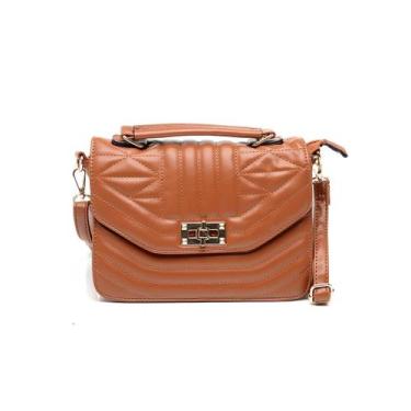 Imagem de Bolsa Feminina Transversal Celular Carteira Austin, Marrom claro
