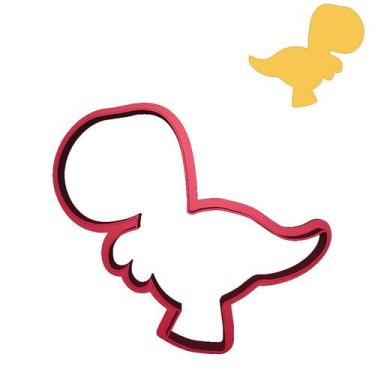 Imagem de Cortador Contorno Dinossauro Baby Dino Trex Cute - DOCEIMPRESSO, 8cm
