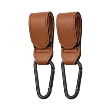 Imagem de Ganchos Ajustáveis De Couro PU Para Carrinho De Bebê (2 Peças) - Organ