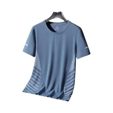 Imagem de Camiseta Masculina De Verão Para Corrida, Seda Gelada, Secagem Rápida,
