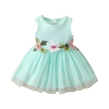Imagem de Vestido Infantil Sem Mangas com Patchwork Floral - Estilo Delicado par