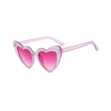 Imagem de Óculos Feminino Adulto Coração Gatinho Vintage Retrô - Hero Band, Rosa