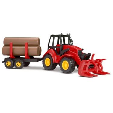 Imagem de Trator Infantil Com Carreta Florestal Agromak - Silmar, Vermelho