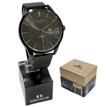 Imagem de Relógio Seculus Masculino Analógico Pai Nosso 20769GPSKPA1K1