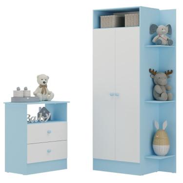 Imagem de Guarda Roupas Solteiro Closet Mp4264 2 Portas de Bater 2 Gavetas em MDP com Prateleiras...