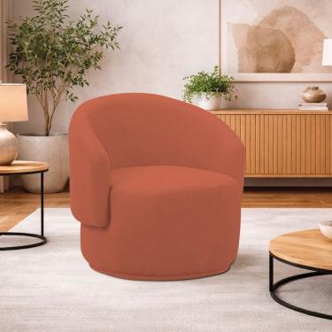 Imagem de Poltrona Decorativa Sala De Estar Recepção Jasmine Suede Terracota