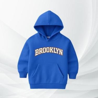 Imagem de Blusa de Moletom Infantil Brooklyn com Capuz Flanelada Moleton Conforto Premium Estilo Streetwear-Unissex