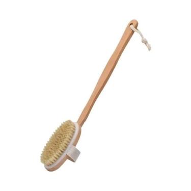 Imagem de Escova De Banho De Madeira Com Cabo Longo E Destacável Para Esfoliação