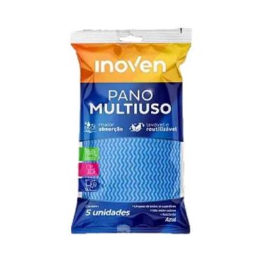 Imagem de Pano Multiuso 30x50cm Azul Pacote C/5 Unidades Inoven