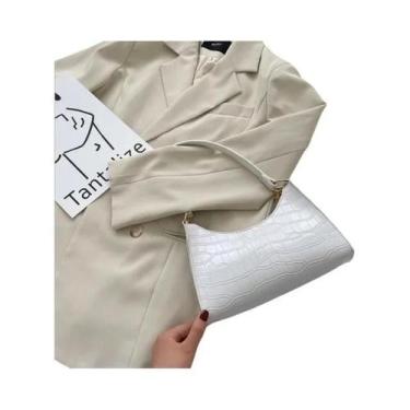 Imagem de Bolsa Feminina Pequena de Couro PU com Padrão Croco - Bolsa de Ombro e