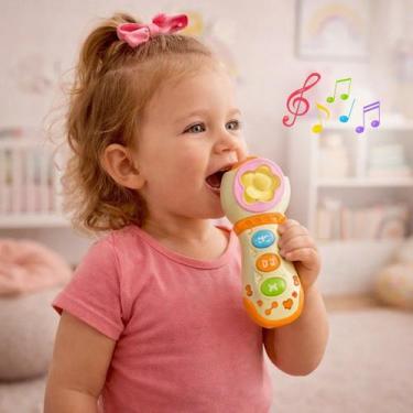 Imagem de Microfone Musical Infantil Mini Brinquedo Som Portatil Diversao Crianç