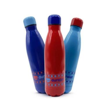 Imagem de Kit 3 Garrafas Térmicas Aço Inox 500ml Várias Cores Duralar