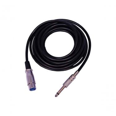 Imagem de Cabo de Microfone C-065 P10 Macho X Cannon Fêmea Profissional 5M Emborrachado Preto Evus