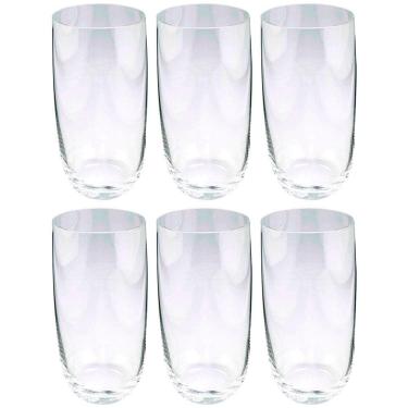 Imagem de Conjunto de Copos Altos Jazz para Bebidas em Cristal com 6 Peças para Casa Transparente...