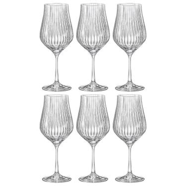 Imagem de Conjunto de Taças para Vinho Tulipa Optic para Degustação em Cristal com 6 Peças Transparente Cristal