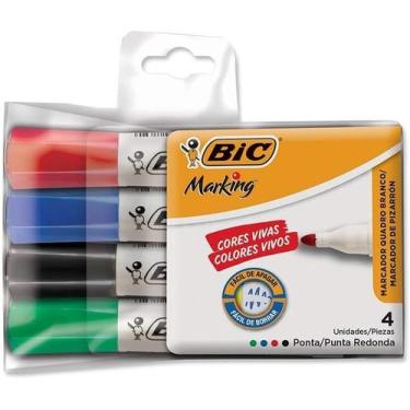 Imagem de Kit Marcadores Quadro Branco BIC Marking 4 Cores