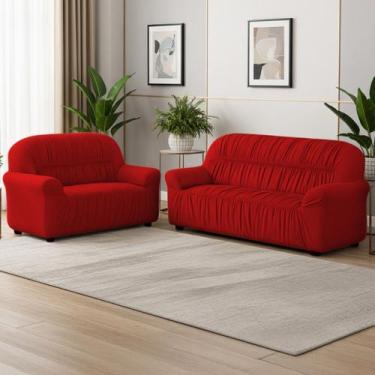 Imagem de Capa de Sofá 3 e 2 Lugares Malha Gel Kit Protetor Elasticada - Mava En