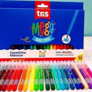 Imagem de Canetinha Hidrocolor Mega Tris  Com 12 ou 24 Cores  Super Lavável Pint