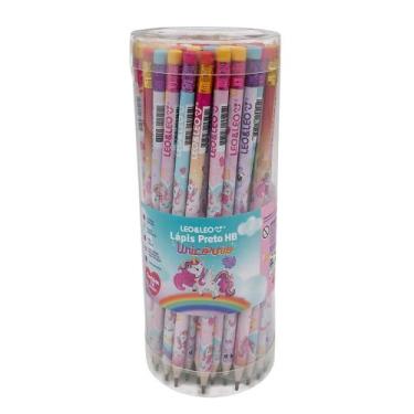Imagem de Pote c/ 72 Und Lápis Grafite Hb Unicórnio c/ Borracha Leo&Leo Leonora 