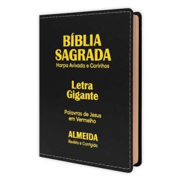 Imagem de Bíblia Sagrada Letra Gigante - Luxo - Preta C/ Harpa Cristã - REI DAS 