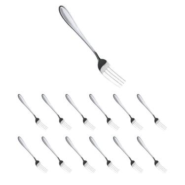 Imagem de Jogo de Garfos de Sobremesa Jogo com 12 Garfo de Sobremesa Aço Inox com Acabamento Polido para Mesa Posta Inox Yeet