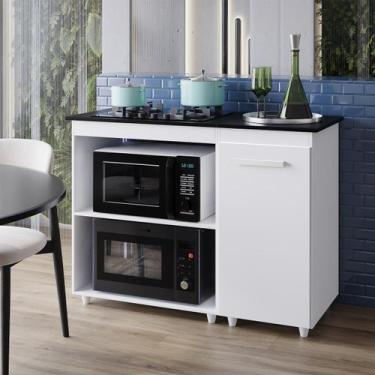 Imagem de Balcão Cooktop Sara 115cm Para Cozinha Espaço Microondas Armário - Mob