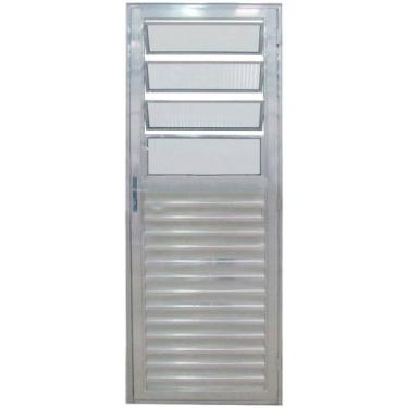 Imagem de Porta de Alumínio Travessa Basculante 2,10 x 0,80 Metros Brilhante Dir
