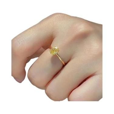 Imagem de Anel De Noivado Feminino Em Prata Esterlina 925 Com Zircônia Cúbica Ov