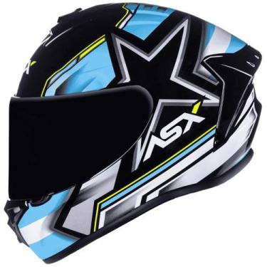 Imagem de Capacete Masculino Fechado Asx Draken Pilot Argentina Moto, Preto Azul