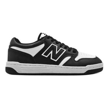 Imagem de Tênis New Balance 480 Low Masculino, 36, Preto, Branco